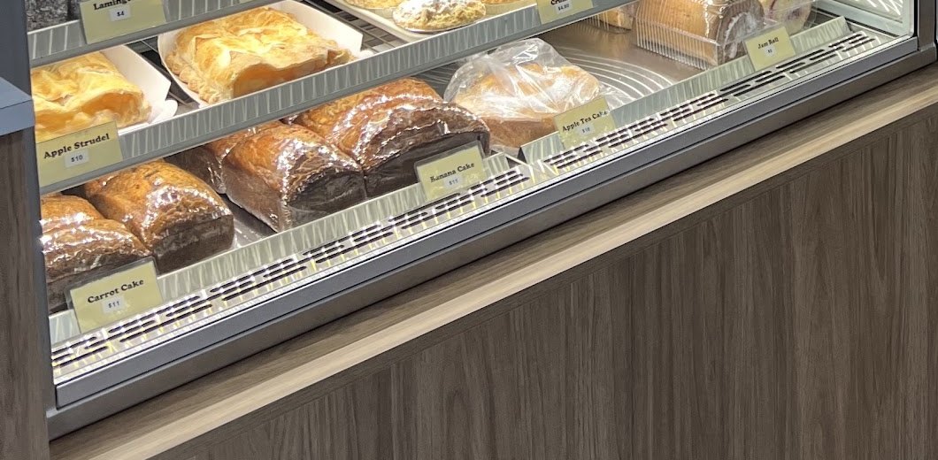 Apple strudel, carrot cake and banana cake